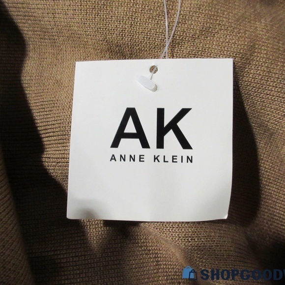 NWT $ 149 Anne Klein Black & Tan Full Zip Cardigan Poncho Sweater Size XL Black - Picture 6 of 6